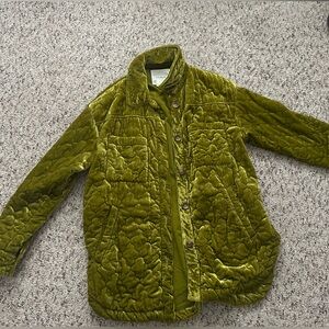 Anthropologie green velvety shacket
